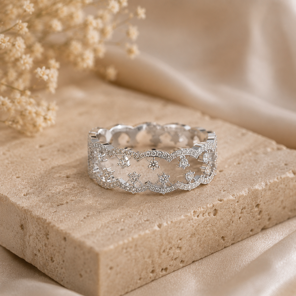 Celeste Lace Stack Ring Set