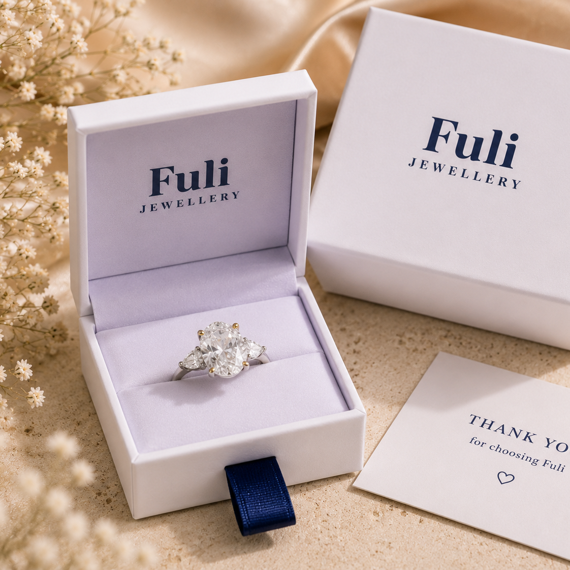 Celeste Oval Trilogy Ring