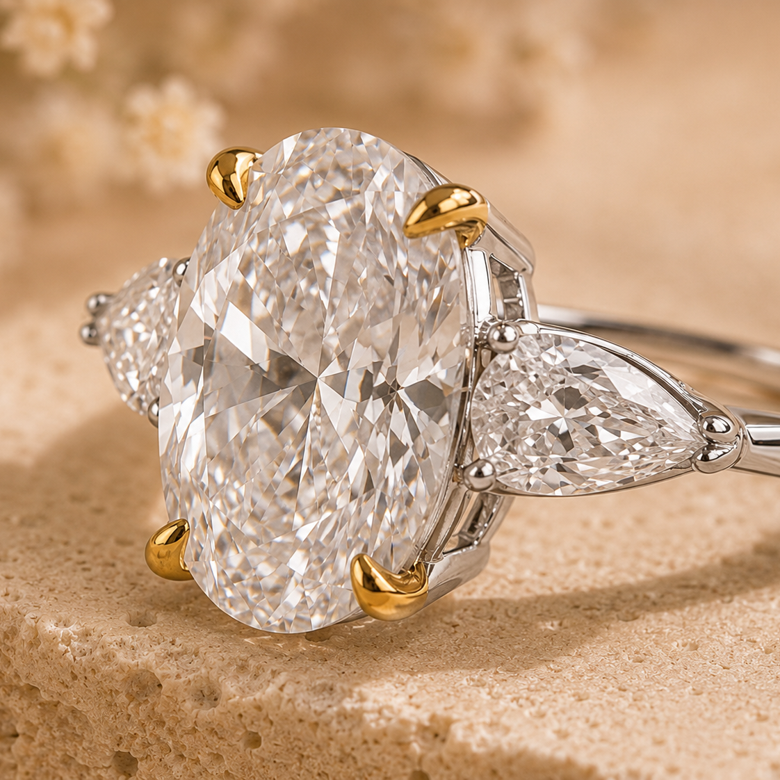 Celeste Oval Trilogy Ring