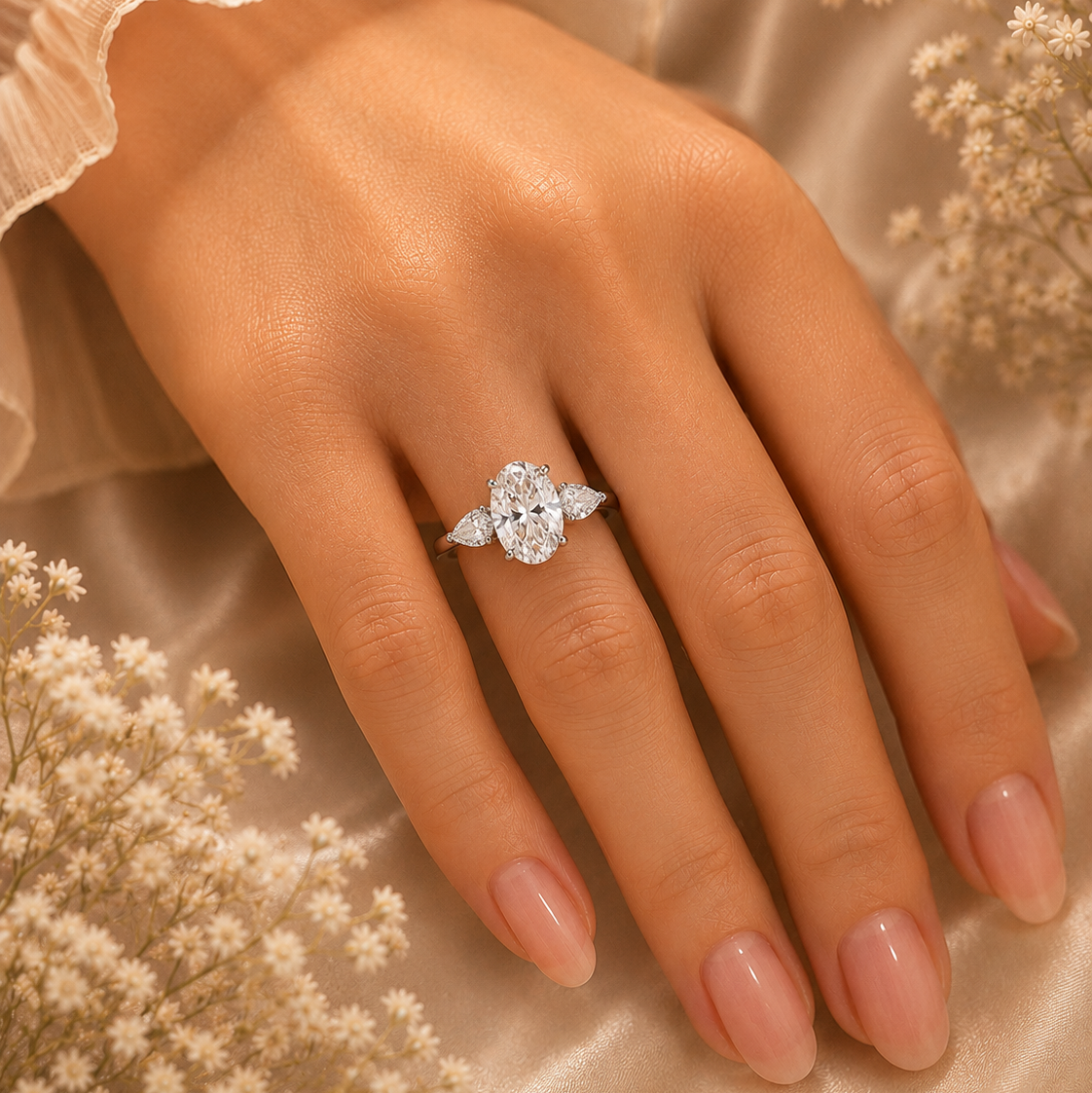 Celeste Oval Trilogy Ring