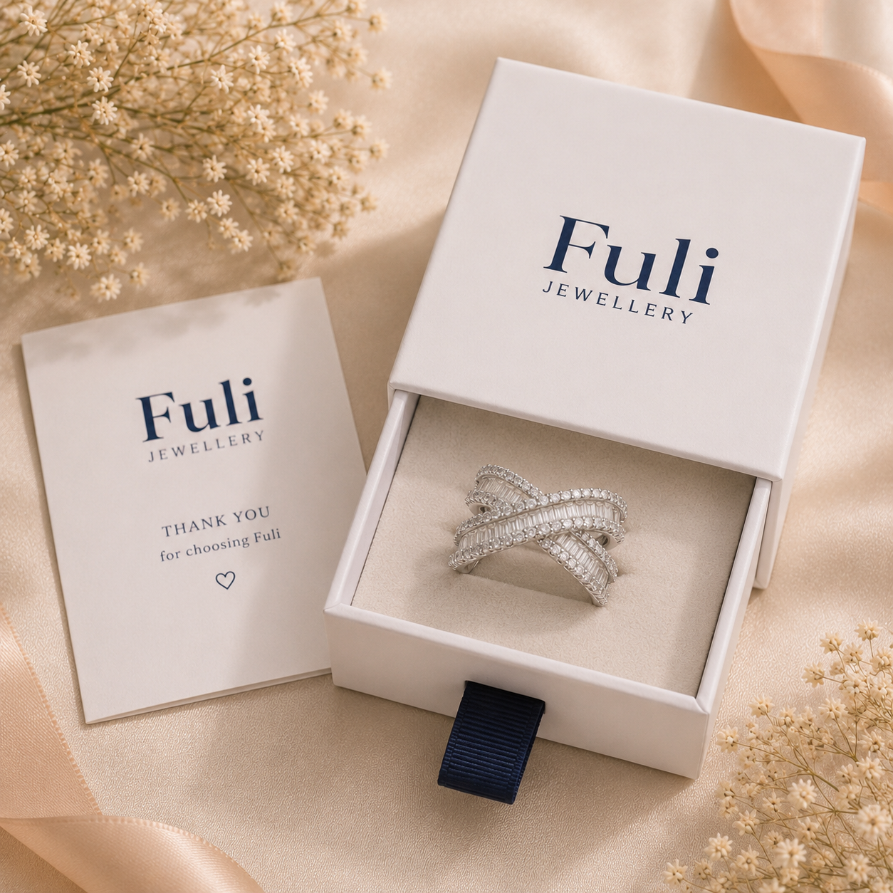 Aurelia Baguette Crossover Ring