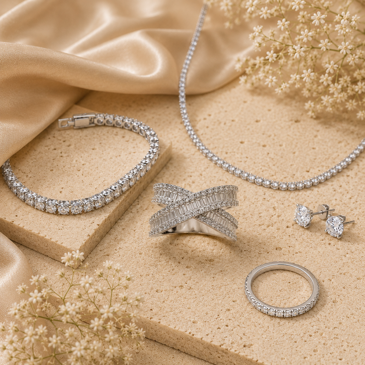 Aurelia Baguette Crossover Ring