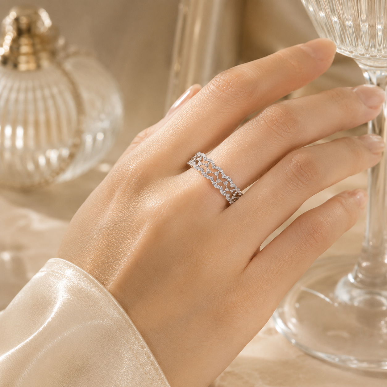 Celeste Lace Stack Ring Set
